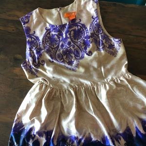 Joe Fresh Purple and Cream A-Line Dress
